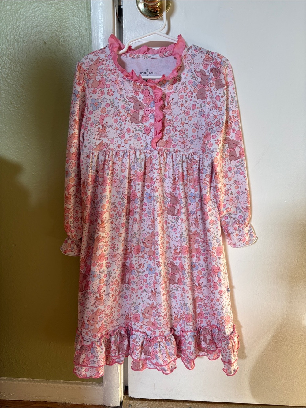 Caden Lane Long Sleeve Princess Ruffle Nightgown | Bunny Blossoms 4T